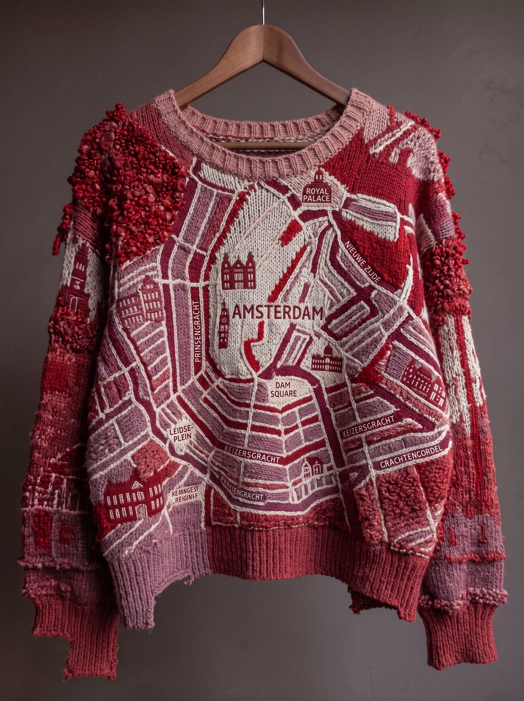 Salem | Women's Distressed Color-Block Cat-Print Crew-Neck Halloween Sweater