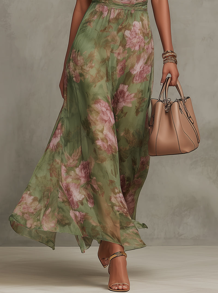 Elegant Floral Maxi Dress for Women - Floral Maxi Dress