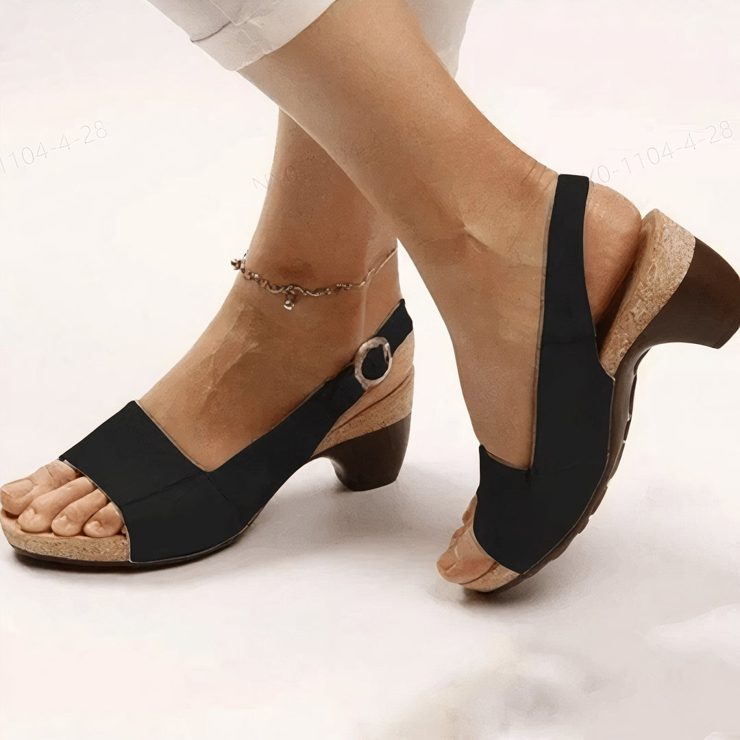 Slingback Block Heel Open Toe Sandals for Women
