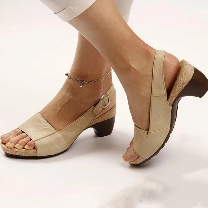 Slingback Block Heel Open Toe Sandals for Women