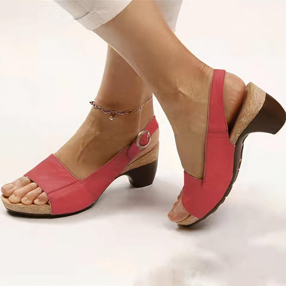 Slingback Block Heel Open Toe Sandals for Women