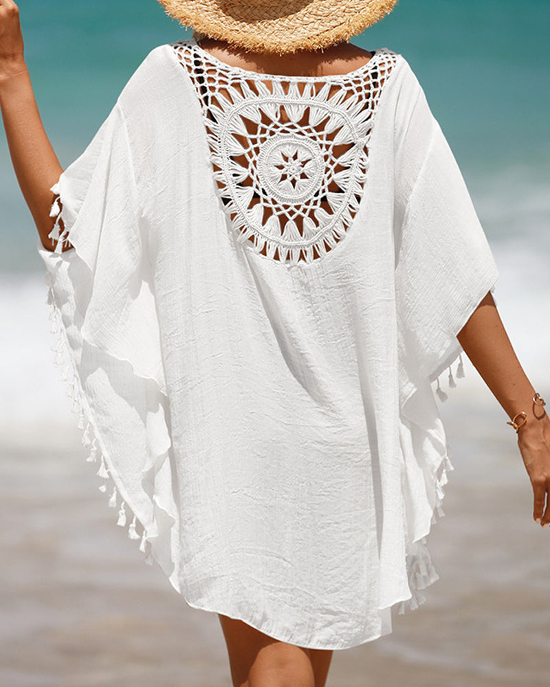Crochet Tassel Beach Cover-Up for Women