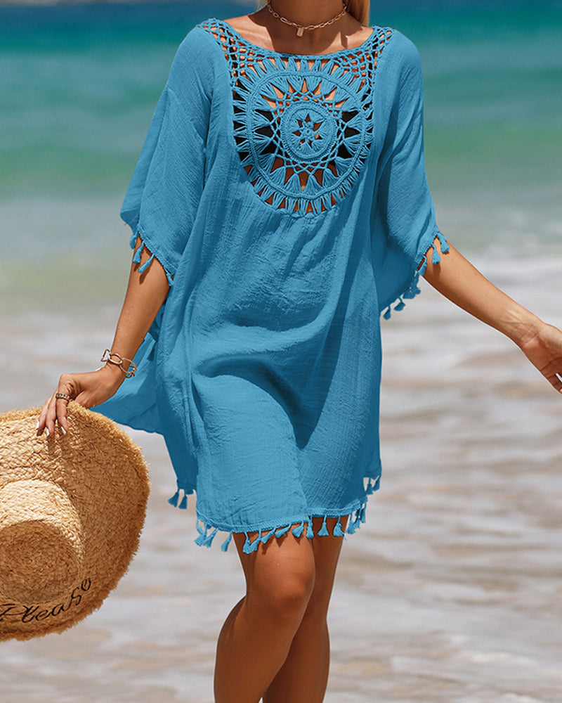 Crochet Tassel Beach Cover-Up for Women