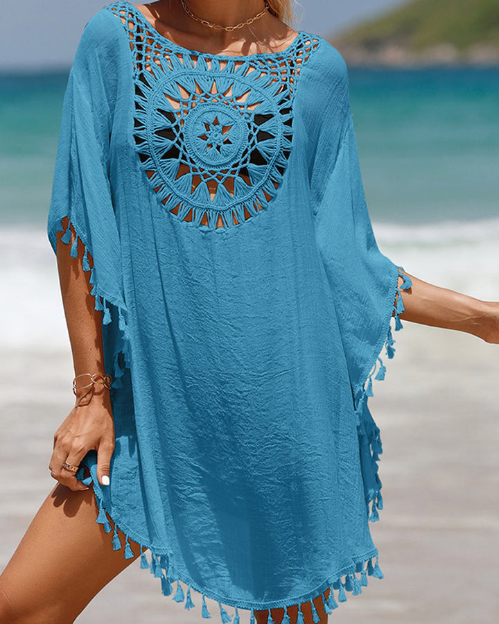 Crochet Tassel Beach Cover-Up for Women