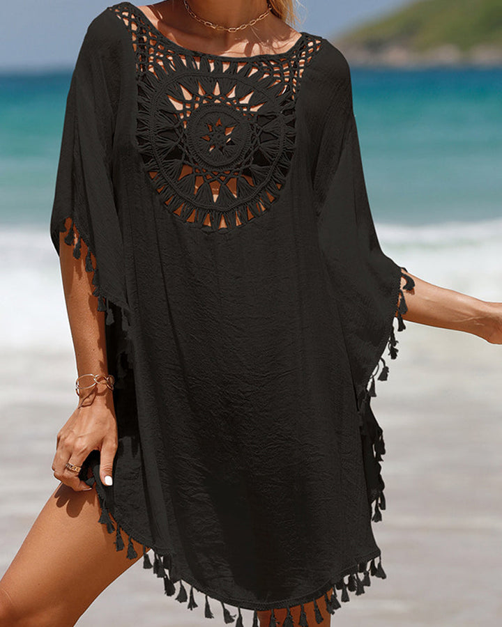 Crochet Tassel Beach Cover-Up for Women
