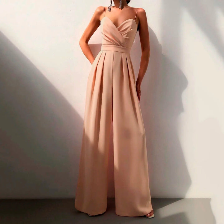 Sweetheart Neck Sleeveless Wide Leg Jumpsuit for Women