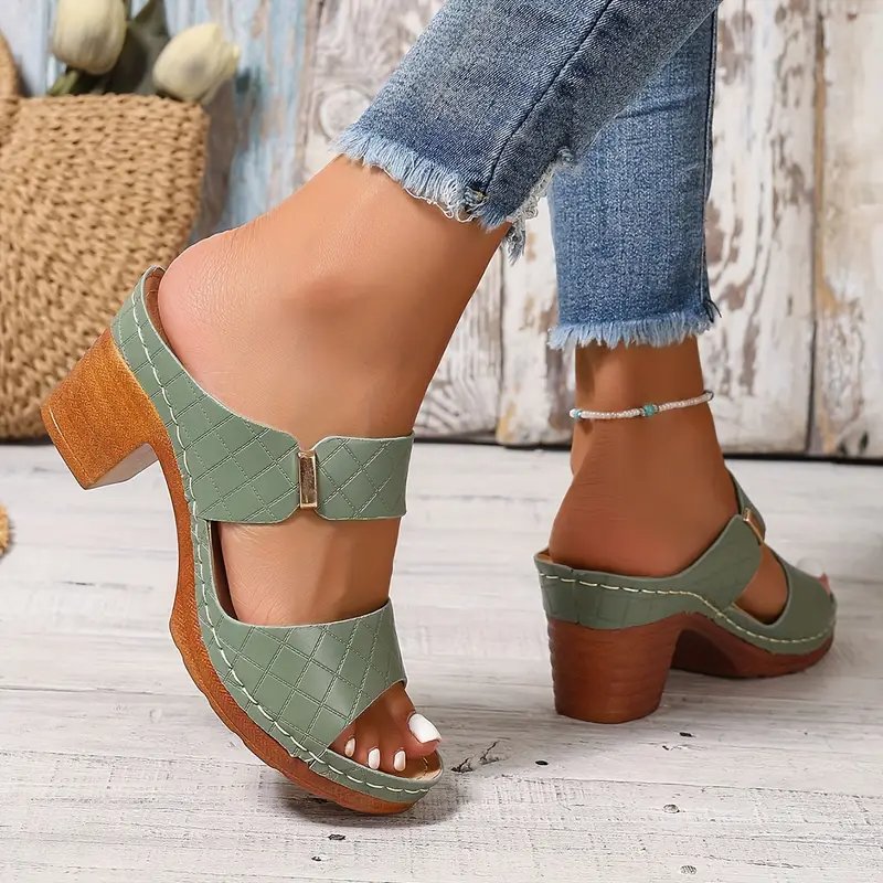 Orthopedic Woven Block Heel Sandals for Women