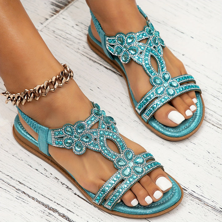 Rhinestone Embellished Orthopedic Boho Sandals for Women