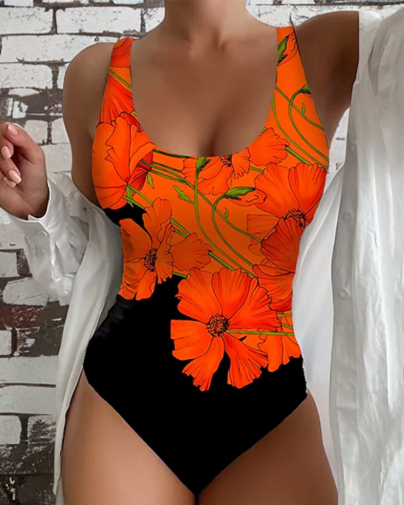 Floral One-Piece Swimsuit for Women