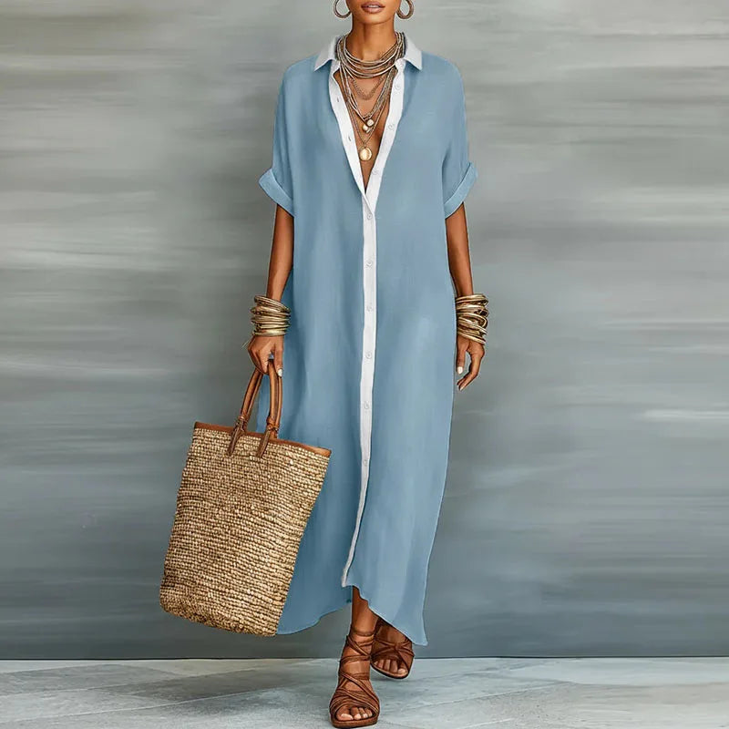 Effortless Linen Maxi Sundress for Women - Women's Linen Dress