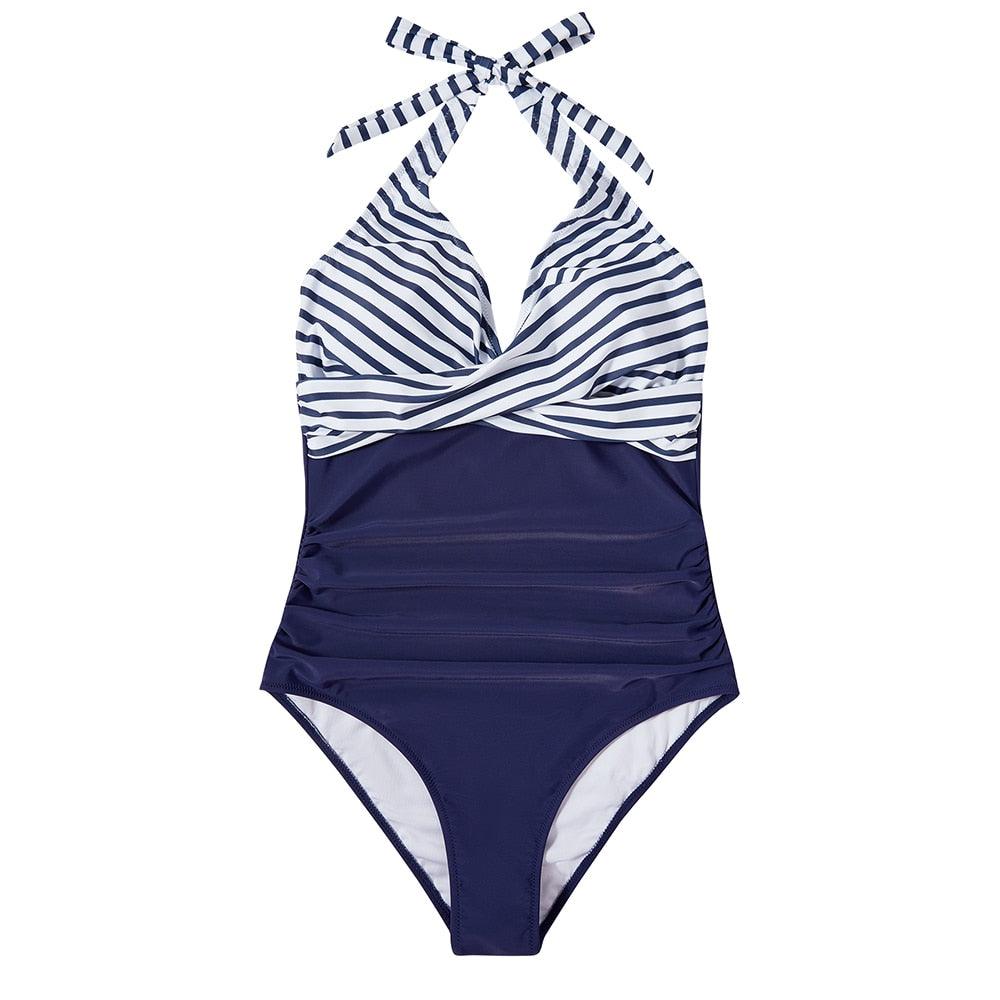 Halter Floral One-Piece Swimsuit for Women