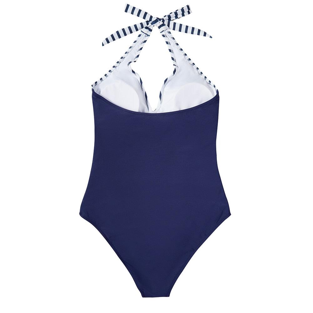 Halter Floral One-Piece Swimsuit for Women