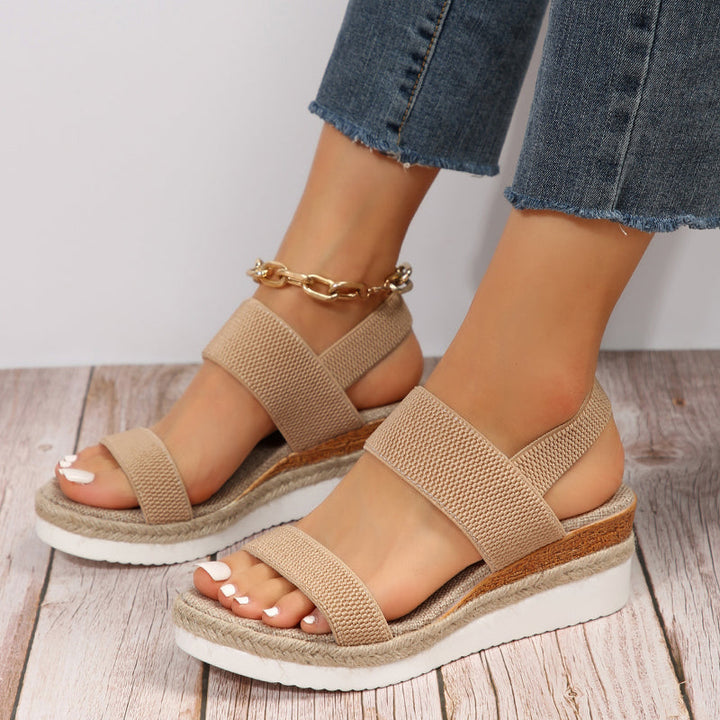 Women's Orthopedic Cushioned Wedge Sandals with Double Strap