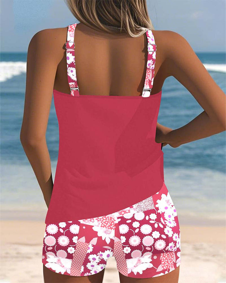 Floral Racerback Two-Piece Swimsuit for Women