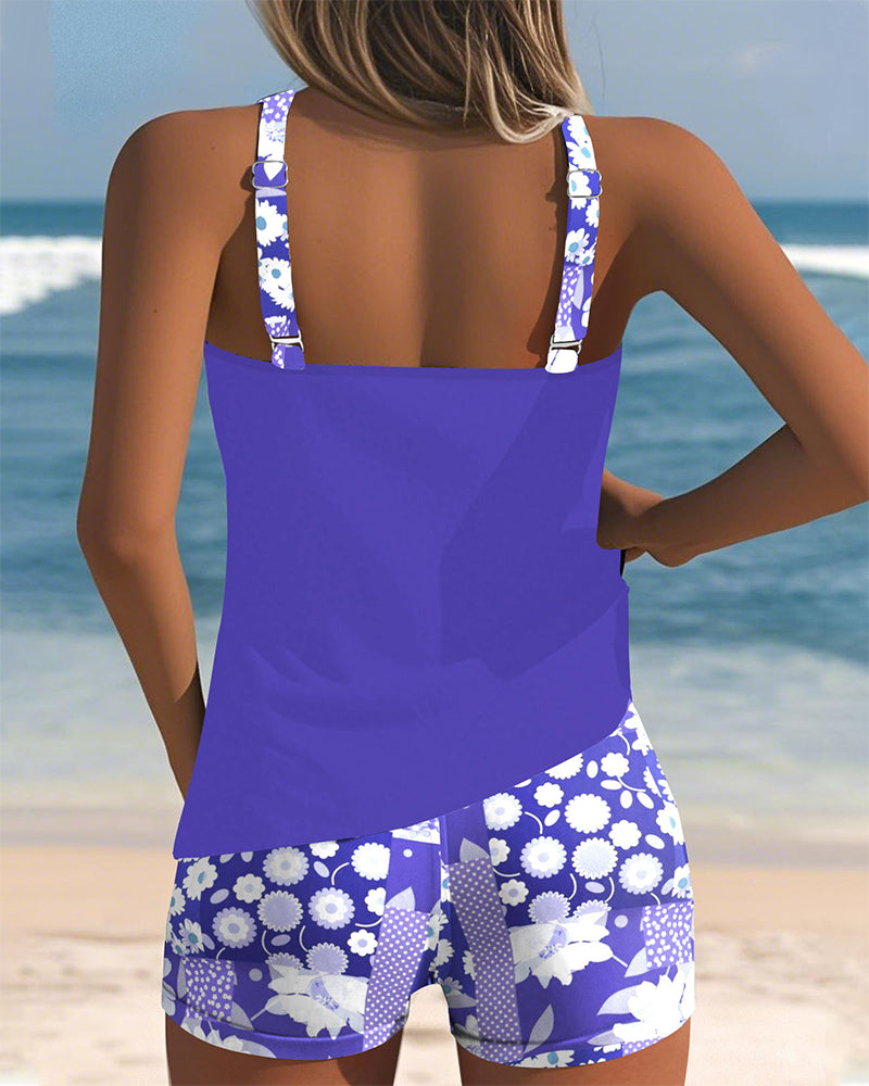 Floral Racerback Two-Piece Swimsuit for Women