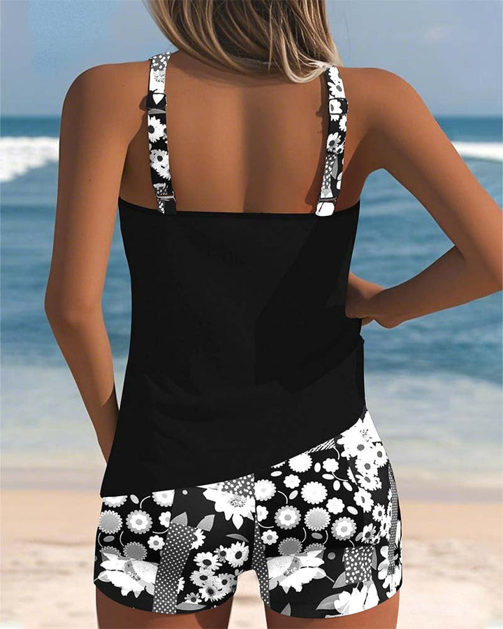 Floral Racerback Two-Piece Swimsuit for Women
