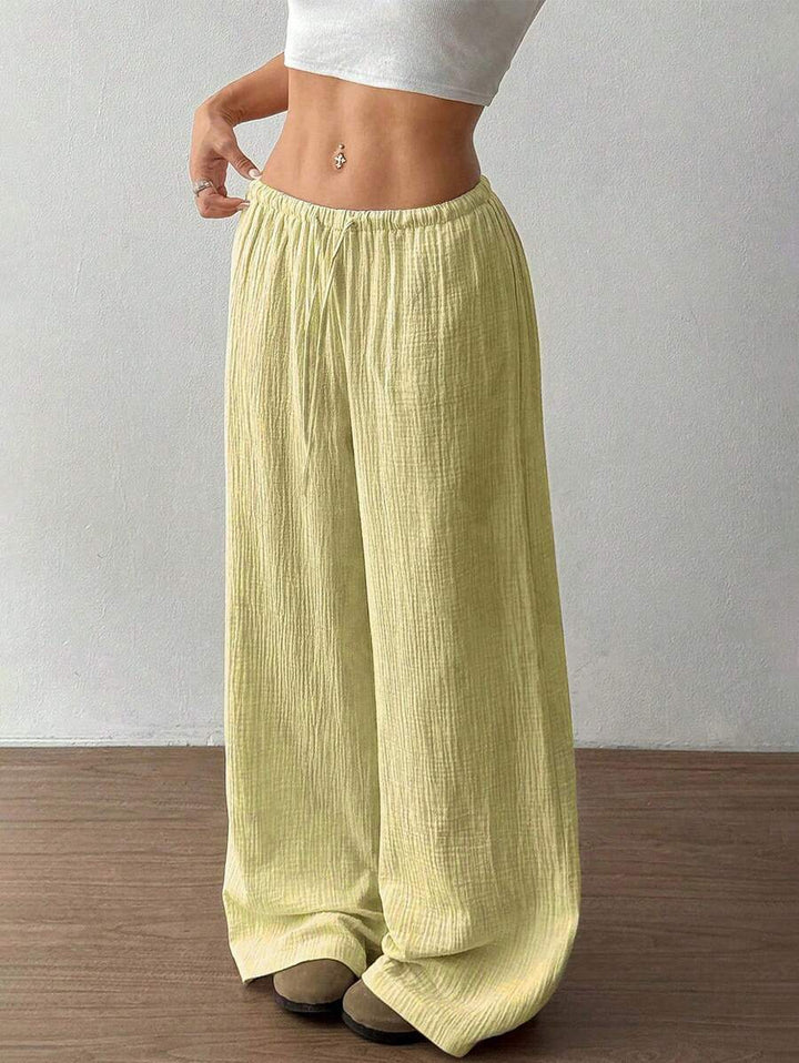 Wide Leg Drawstring Casual Pants for Women