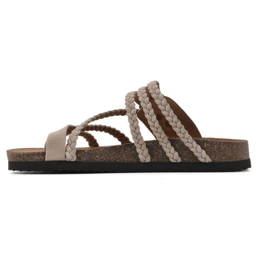 Braided Strap Buckle Toe Loop Sandals for Women