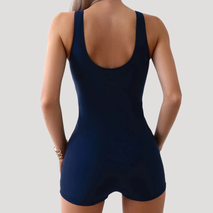 Geometric Racerback One-Piece Swimsuit for Women