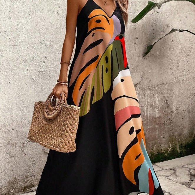 Effortless Tropical Maxi Dress for Women - Summer Vacation Dress