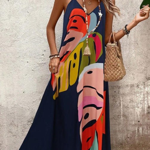 Effortless Tropical Maxi Dress for Women - Summer Vacation Dress