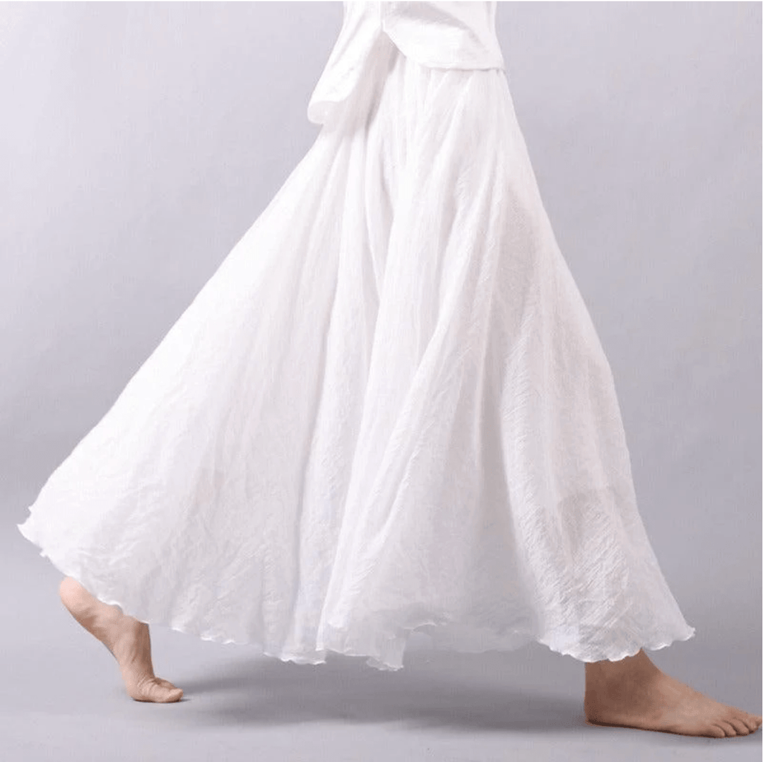 Flowy Ruffle Hem Boho Maxi Skirt for Women