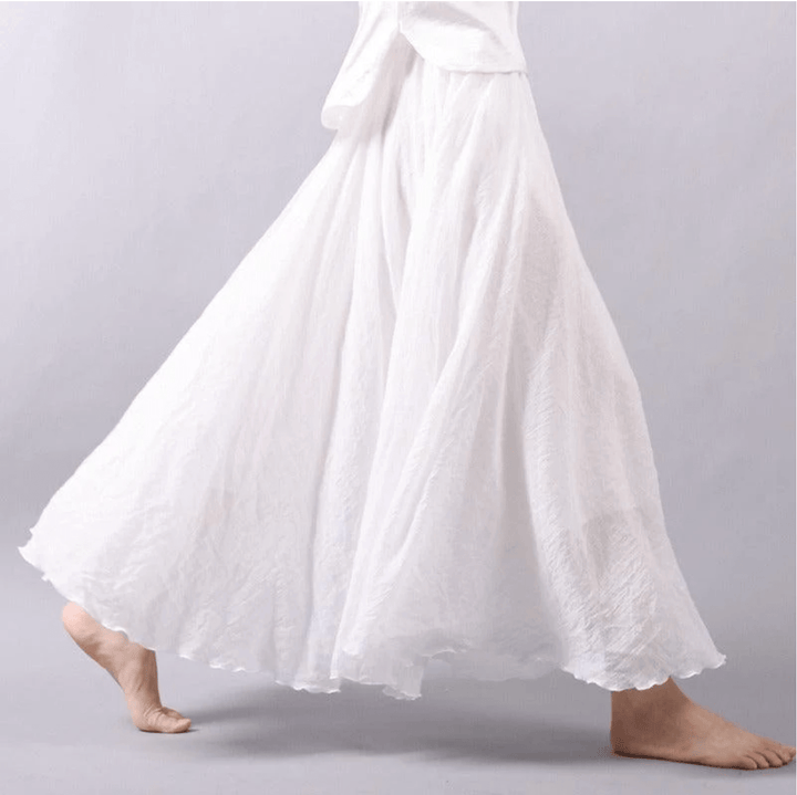 Flowy Ruffle Hem Boho Maxi Skirt for Women