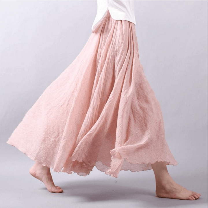 Flowy Ruffle Hem Boho Maxi Skirt for Women