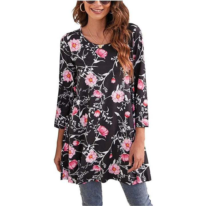 Amelia | Women's Boho Mandala-Print Swing Tunic Top - image 13