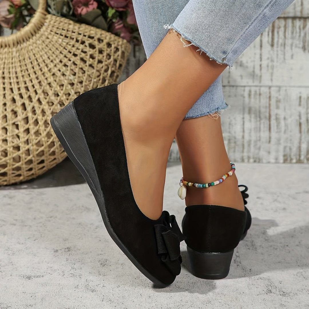 Grace | Women's Suede-Effect Bow-Detail Slip-On Ballet Flats - image 19