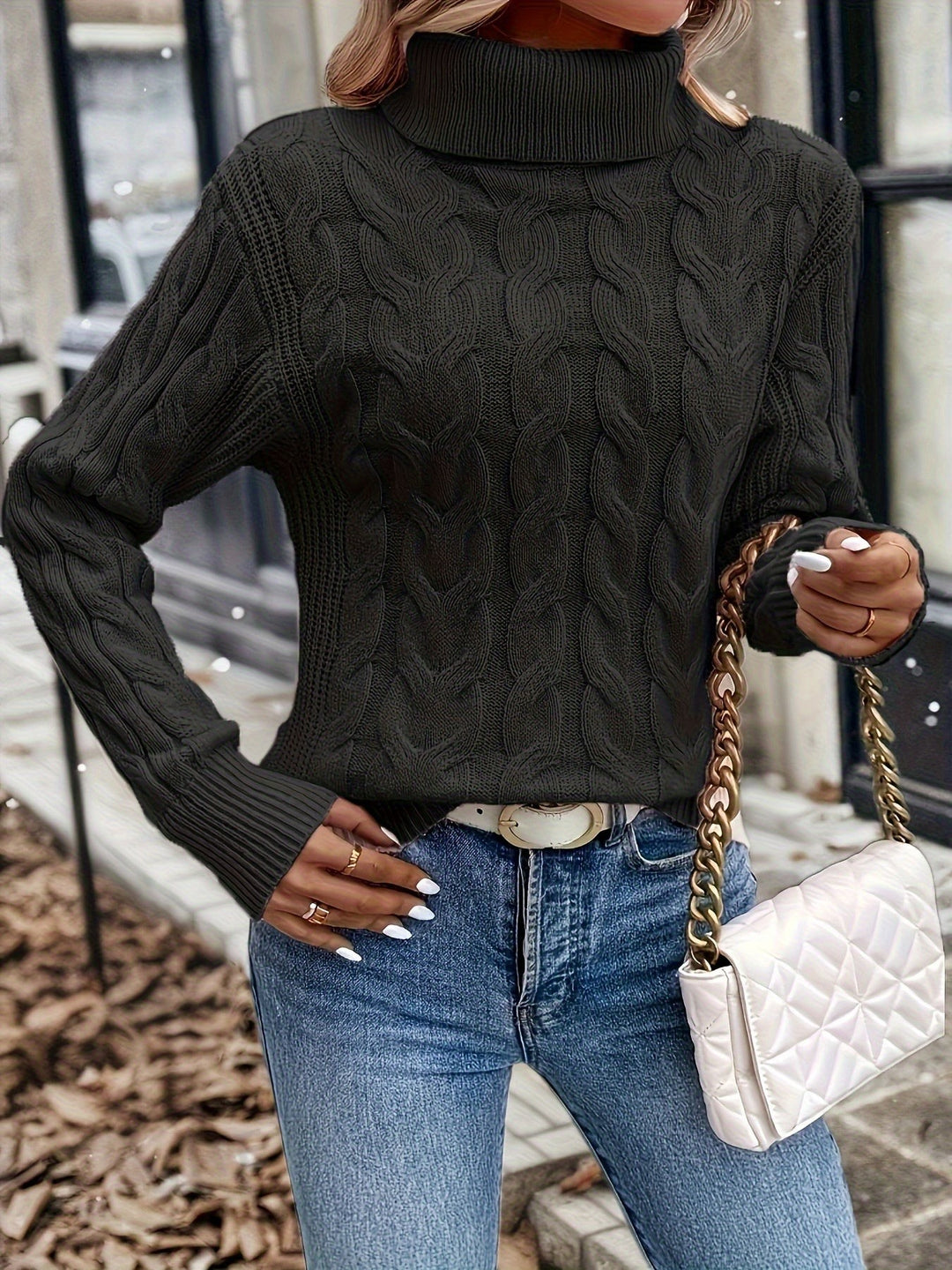 Celeste | Cozy Cable-Knit Turtleneck Sweater - image 10