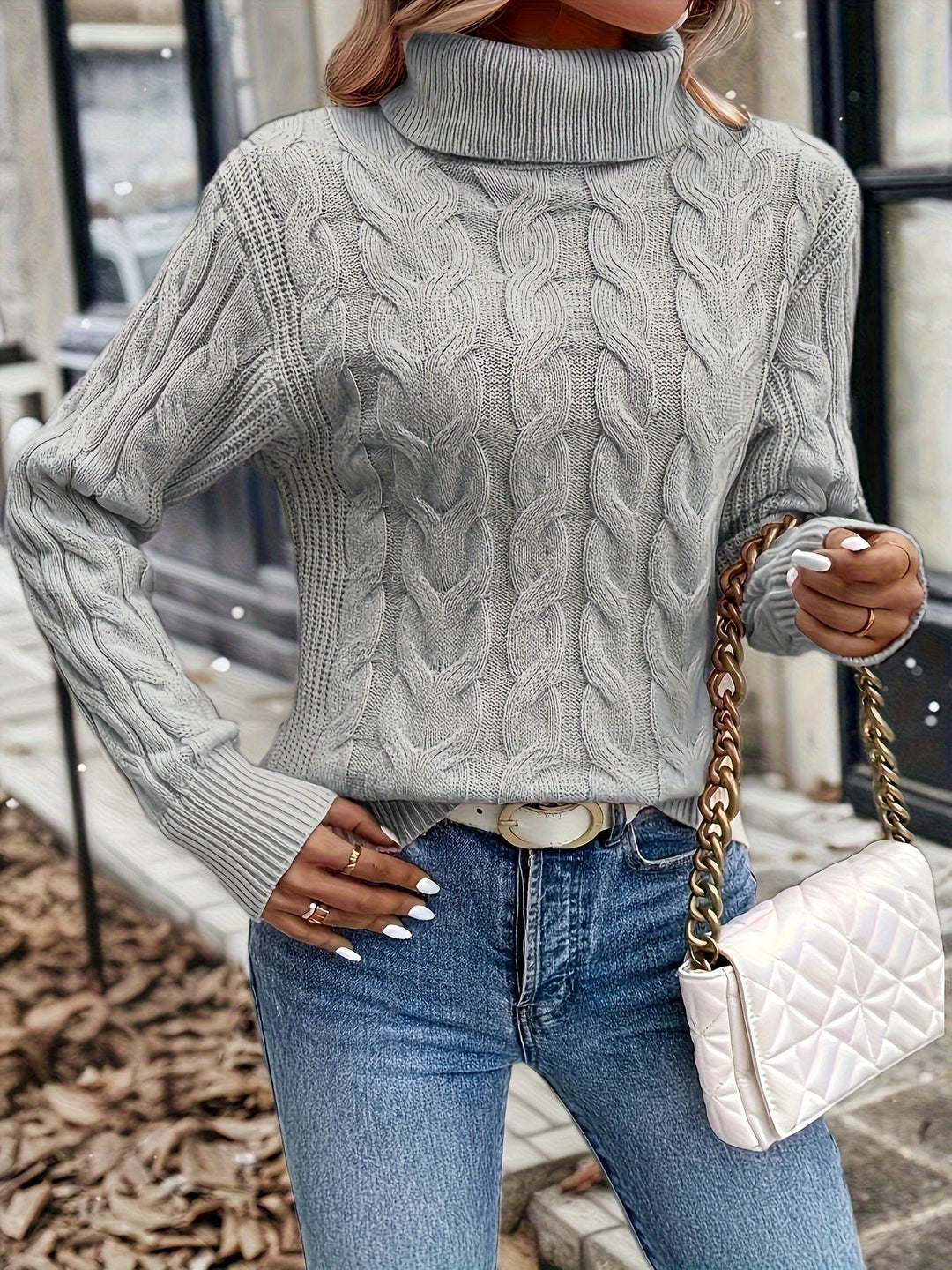 Celeste | Cozy Cable-Knit Turtleneck Sweater - image 16