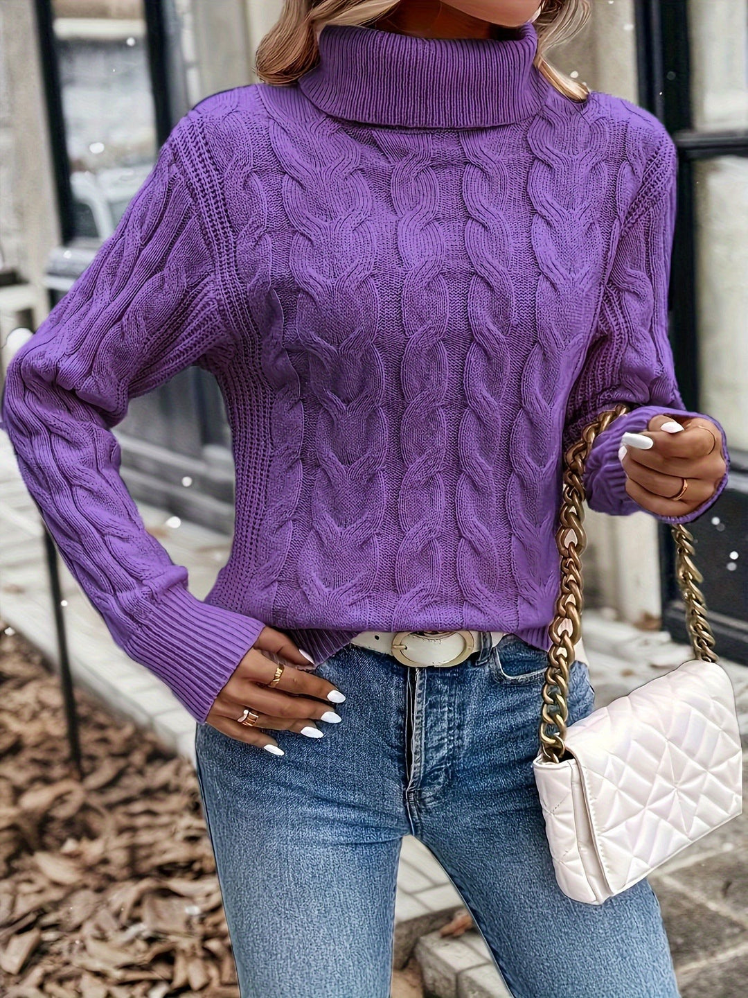 Celeste | Cozy Cable-Knit Turtleneck Sweater - image 34