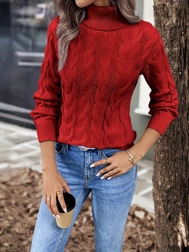 Celeste | Cozy Cable-Knit Turtleneck Sweater - image 6