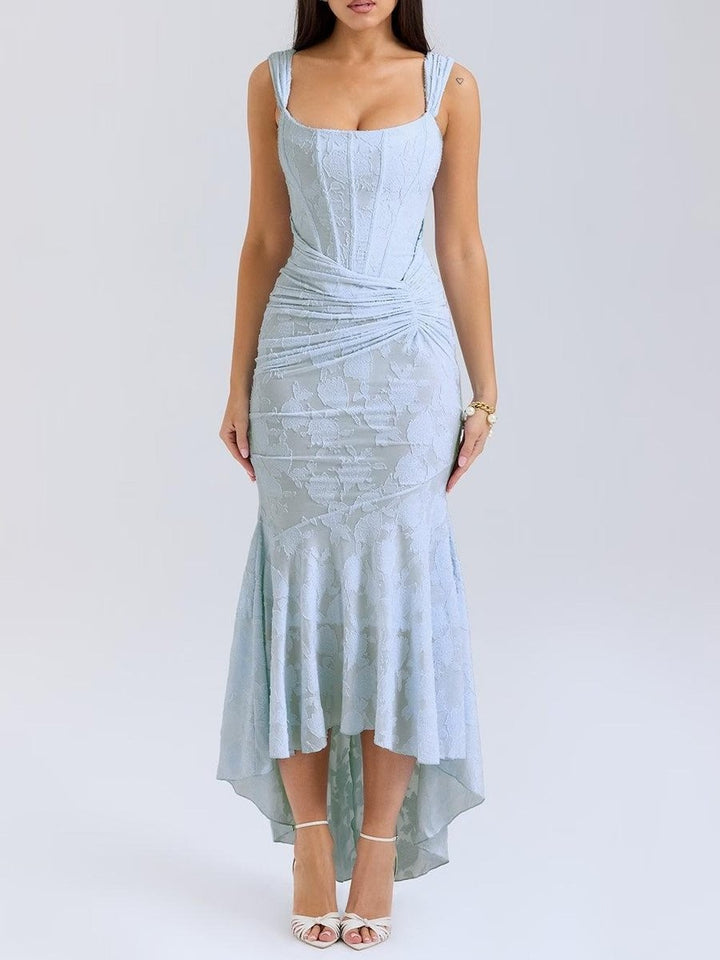 Madison | Mother of the Bride Dress Corset Bodice Jacquard Lace Mermaid Midi - image 1
