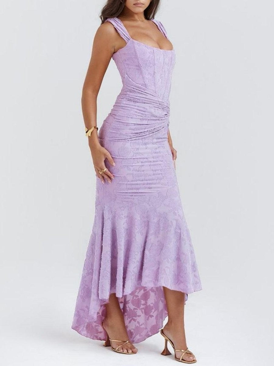 Madison | Mother of the Bride Dress Corset Bodice Jacquard Lace Mermaid Midi - image 22