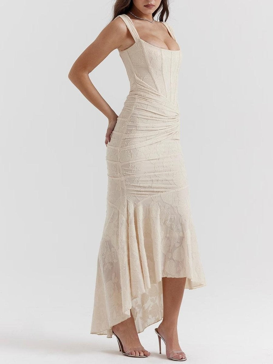 Madison | Mother of the Bride Dress Corset Bodice Jacquard Lace Mermaid Midi - image 25