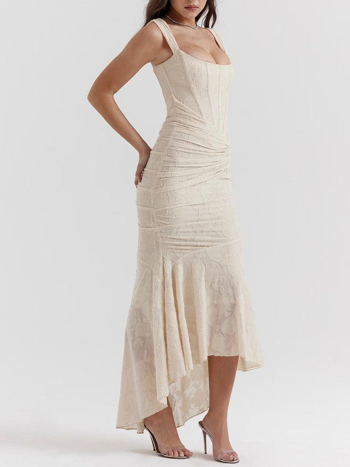 Madison | Mother of the Bride Dress Corset Bodice Jacquard Lace Mermaid Midi - image 25