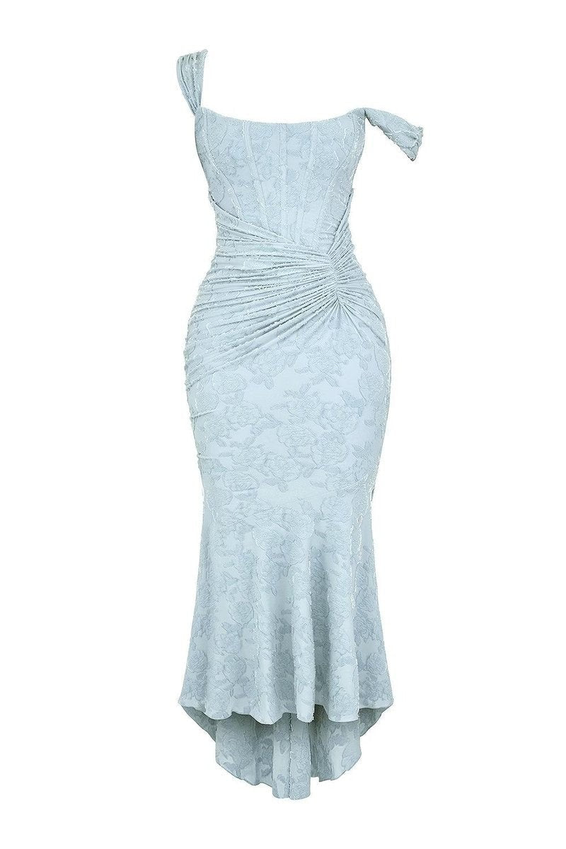 Madison | Mother of the Bride Dress Corset Bodice Jacquard Lace Mermaid Midi - image 6