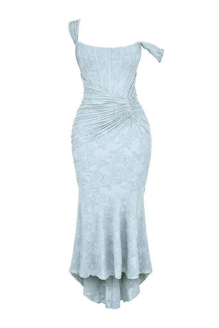 Madison | Mother of the Bride Dress Corset Bodice Jacquard Lace Mermaid Midi - image 6