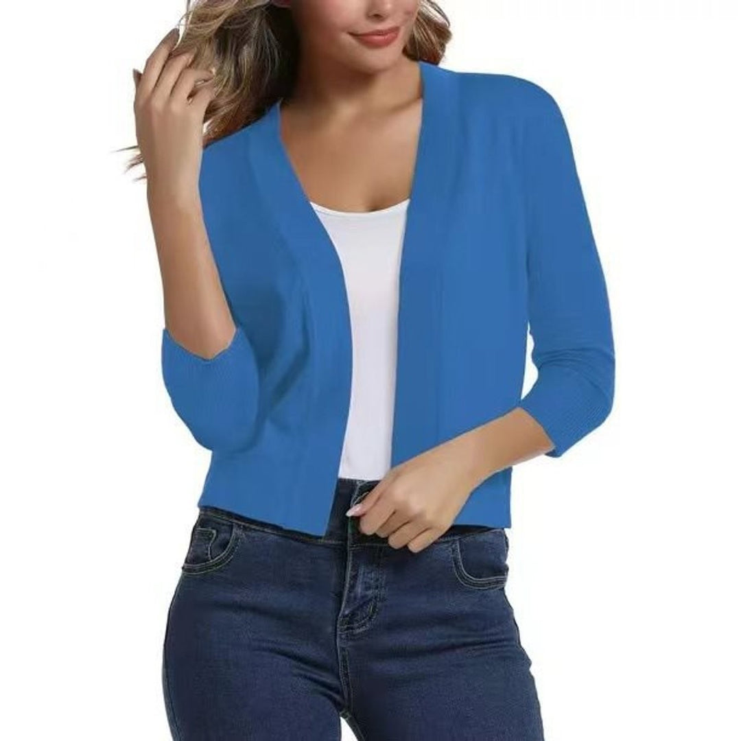 Scarlett | Women's Open-Front 3/4 Sleeve Cropped Cardigan - image 15