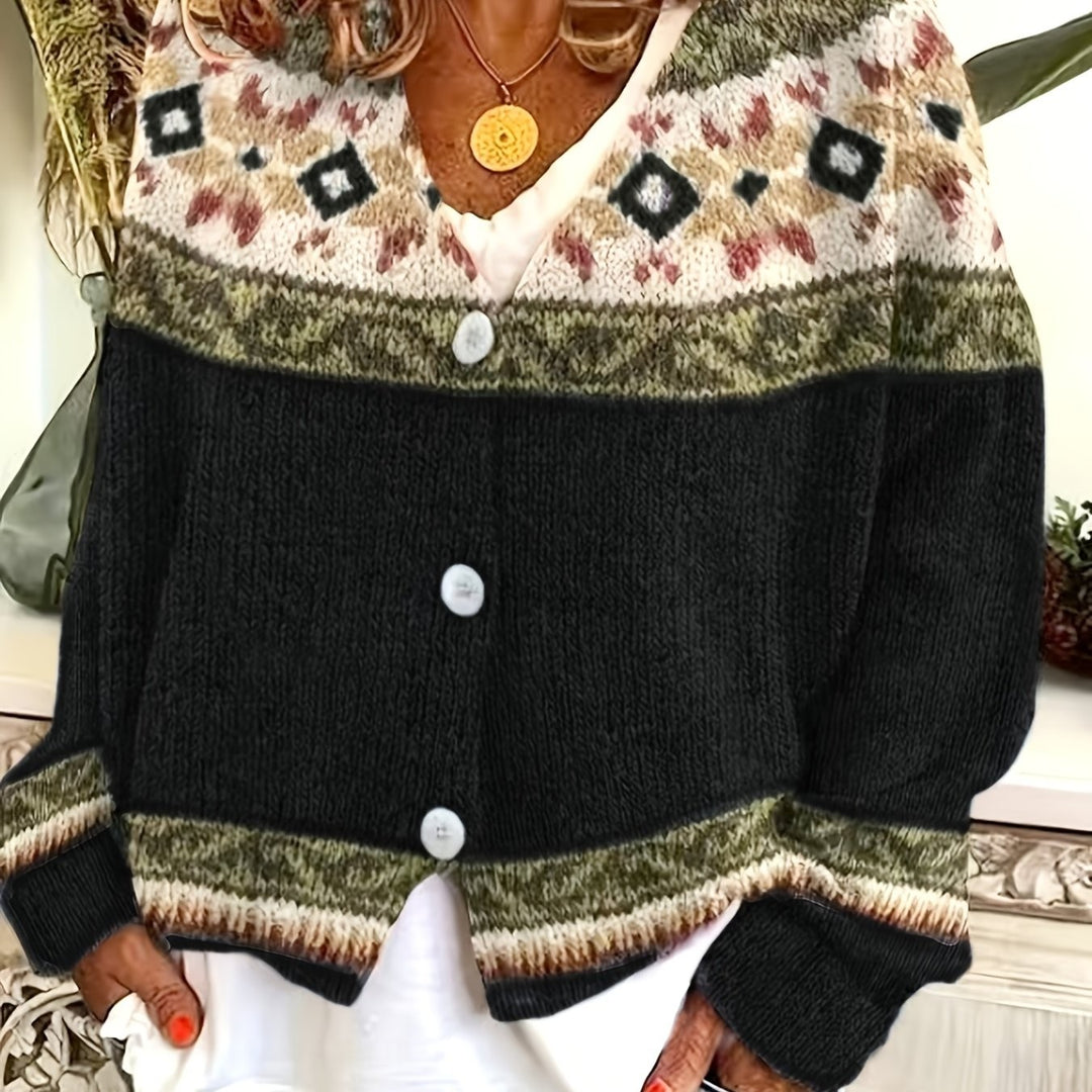 Harlow | Patterned Button-Front Cardigan - image 27